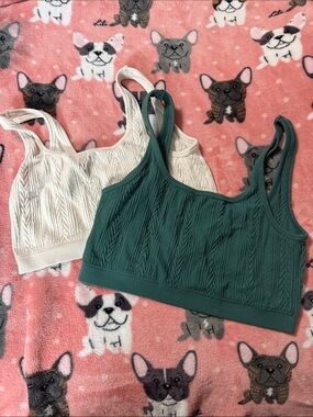 Old Navy Cable Knit Bralette in Teal and Cream